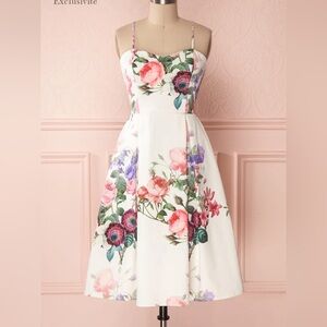Floral satin midi dress